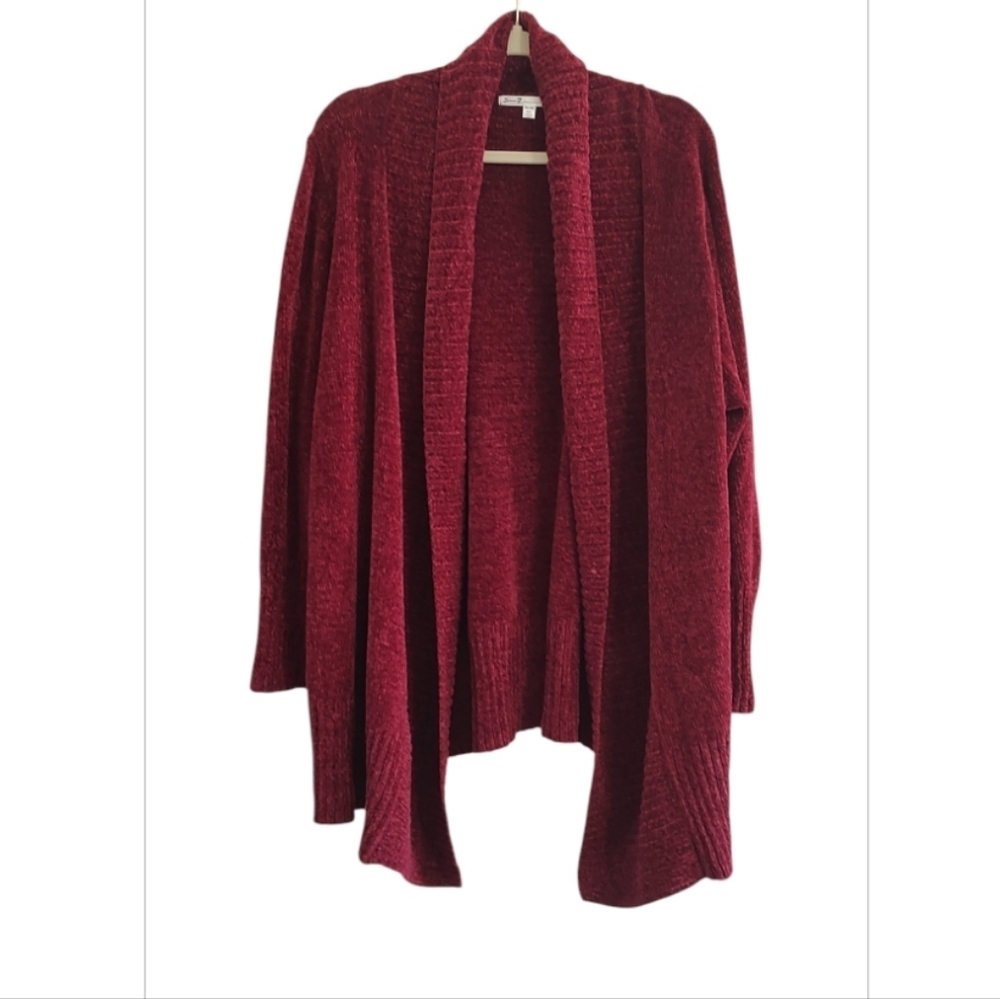 Seven7 Deep Red Open Cardigan